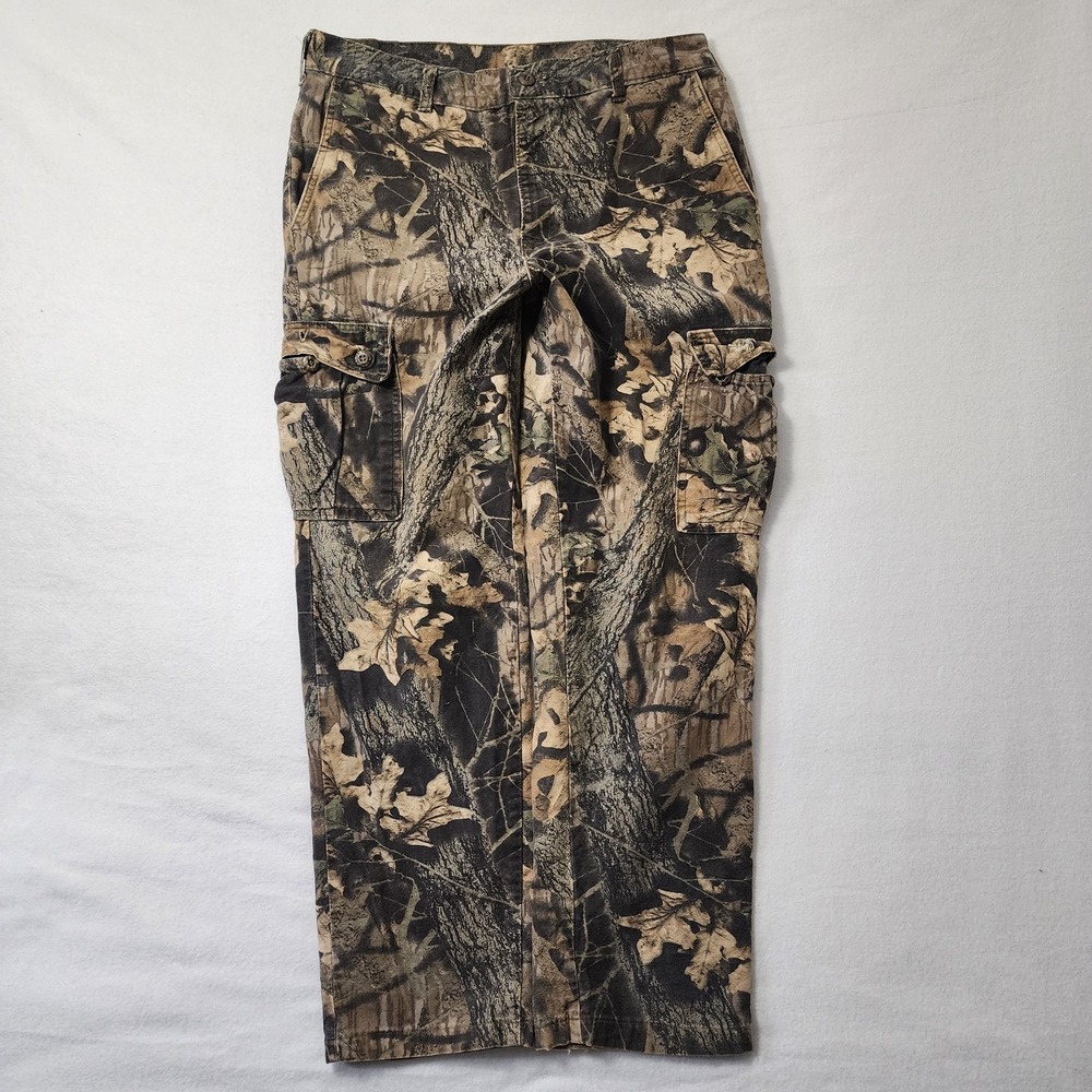 Vintage 90s Mossy Oak Camo Pants Men Large Camouflage Cargo Distressed Baggy Y2K